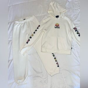 Vans White Sweatsuit Floral Design